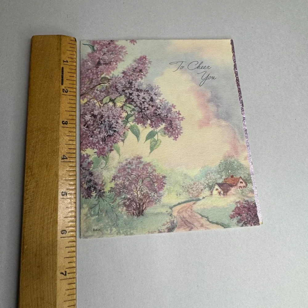 Vintage Harry Doehla Company Greeting Card To Cheer You Lilac Religious 303S